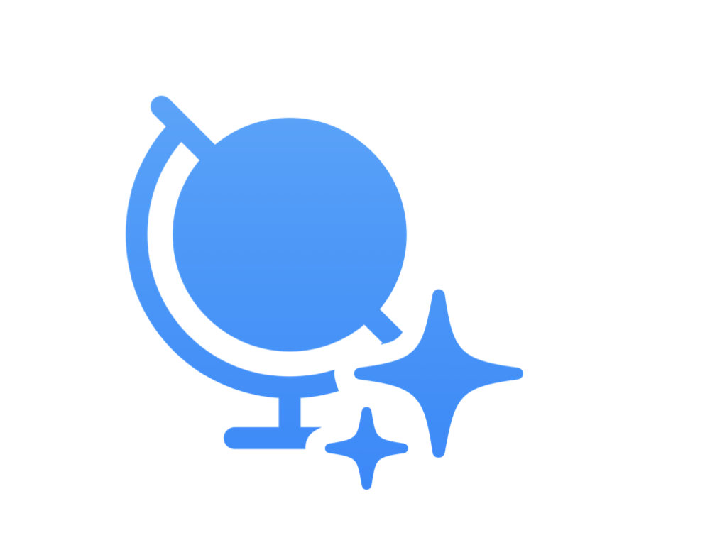Статичні символи SF [custom.globe.desk.fill.badge.sparkles]
